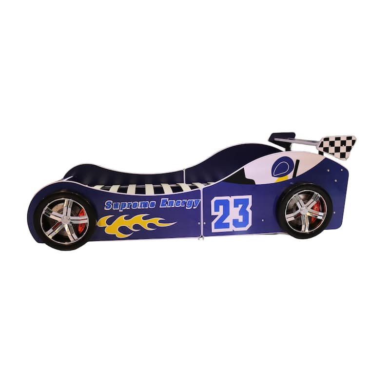 Twin Size Kids Bed Frame, Cool Cartoon Car Bed, Patrol Police Car Bed, Fire Truck Bed, Racing Car Bed for Toddler Floor Bed