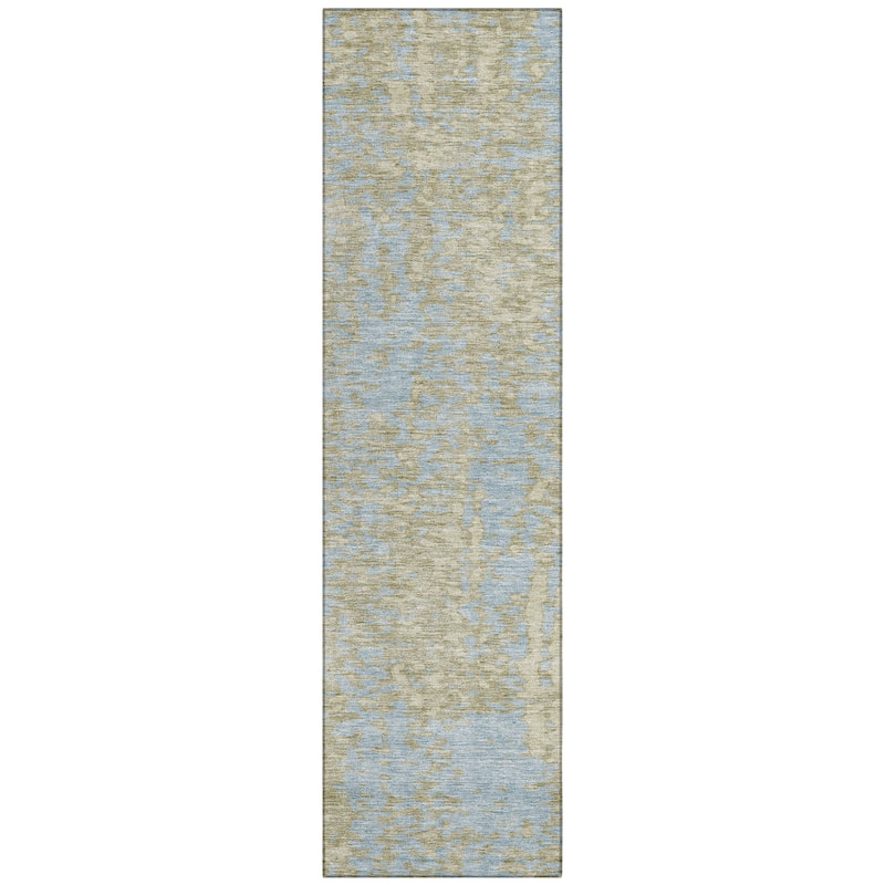 Machine Washable Indoor/ Outdoor Modern Abstract Chantille Rug