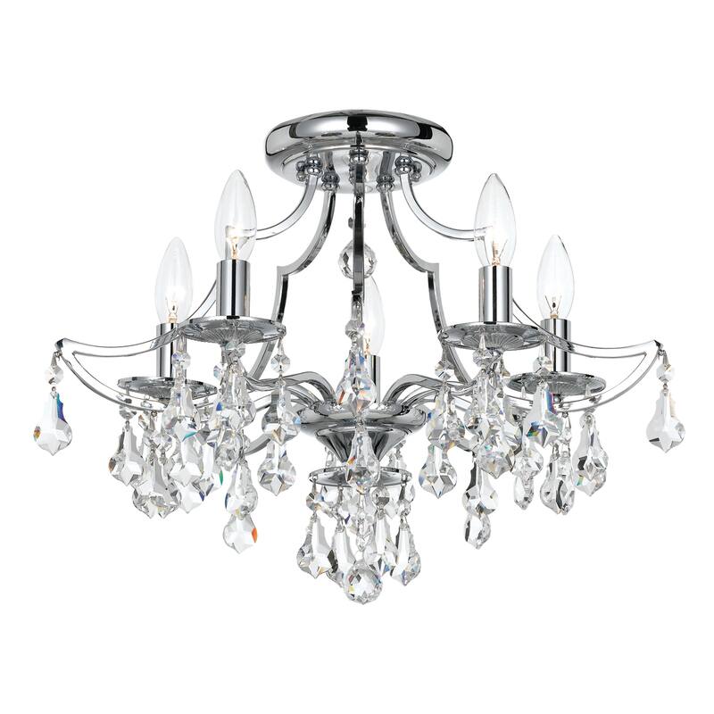 Cedar 5 Light Polished Chrome Ceiling Mount - 18.5'' W x 15'' H - 18.5'' W x 15'' H