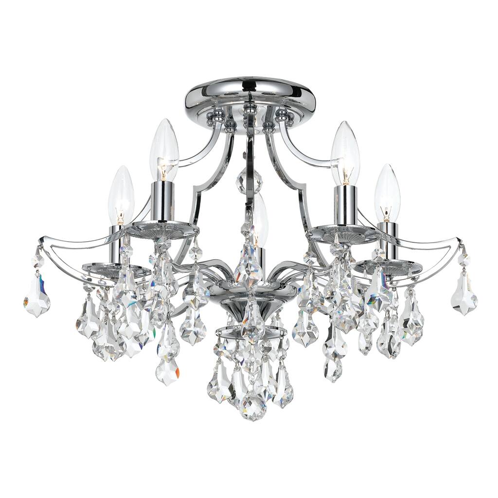 Cedar 5 Light Polished Chrome Ceiling Mount - 18.5'' W x 15'' H