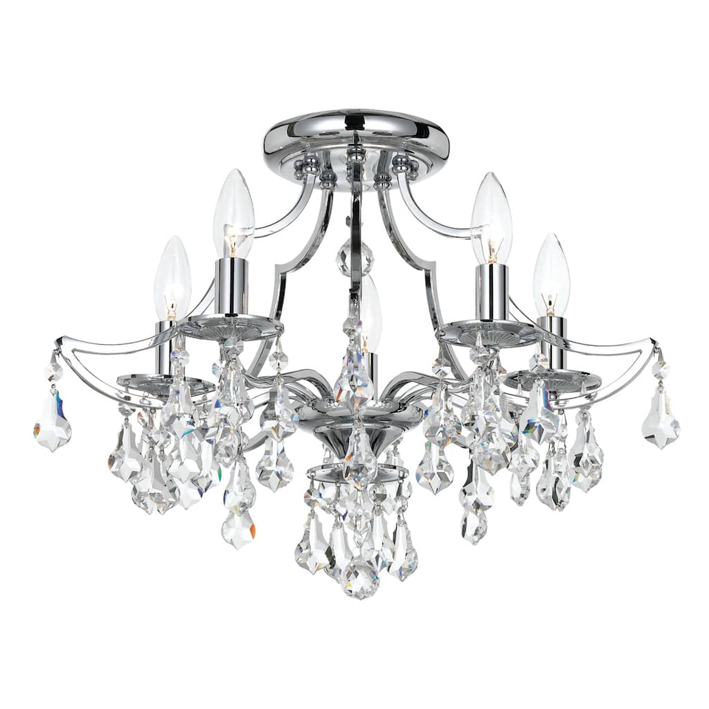 Cedar 5 Light Swarovski Polished Chrome Ceiling Mount - 18.5'' W x 15'' H