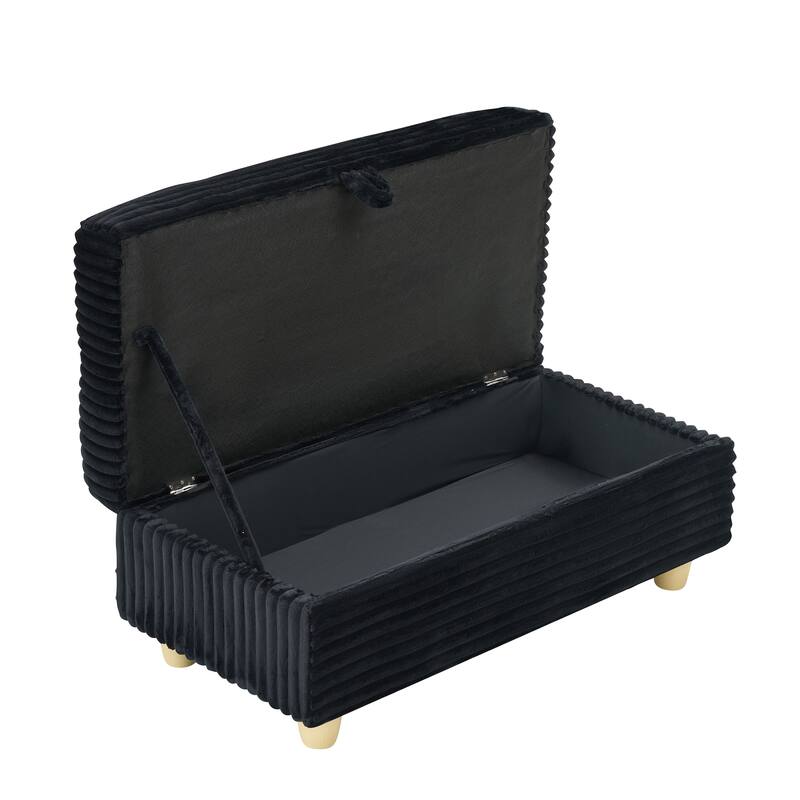 Corduroy Accent Chair & Storage Ottoman Set of 2, Single Sofa Armchair Lounge Chair with Pillows & Cup Holders