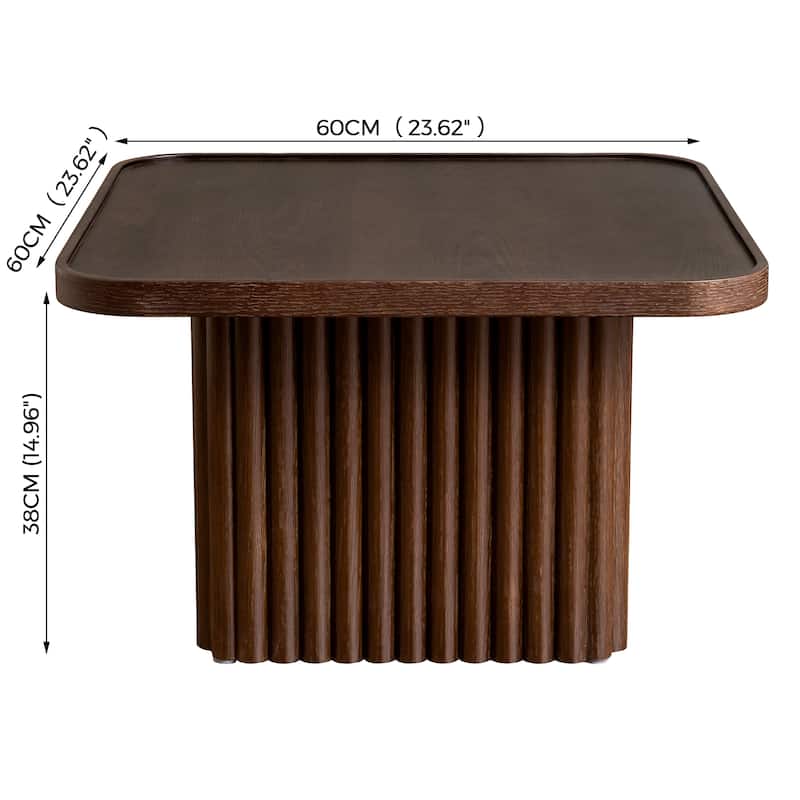 Pedestal Coffee Table with Fluted Base