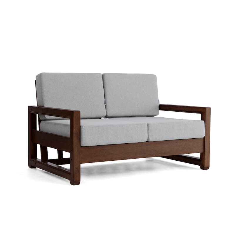 Patio Teak Wood Outdoor Loveseat with Cushion