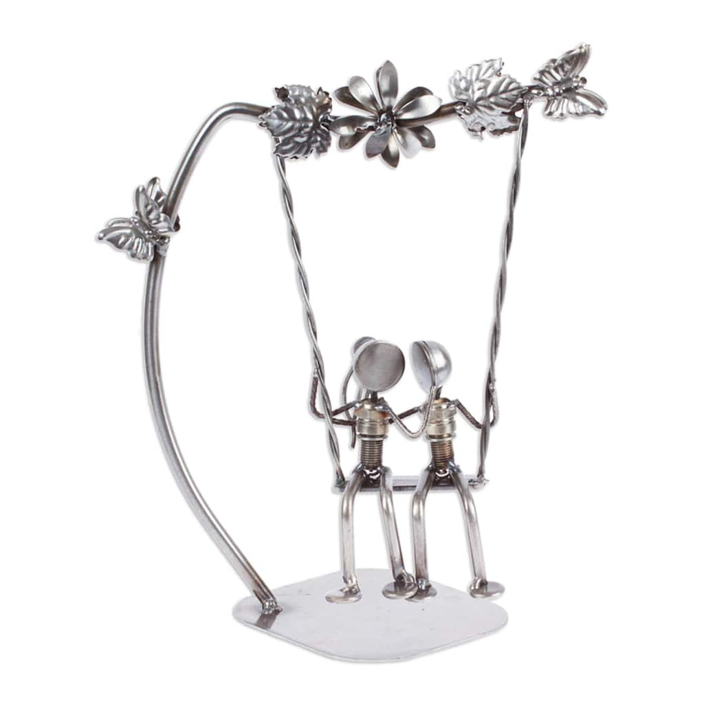 Novica Handmade Romantic Swing Auto Part Statuette
