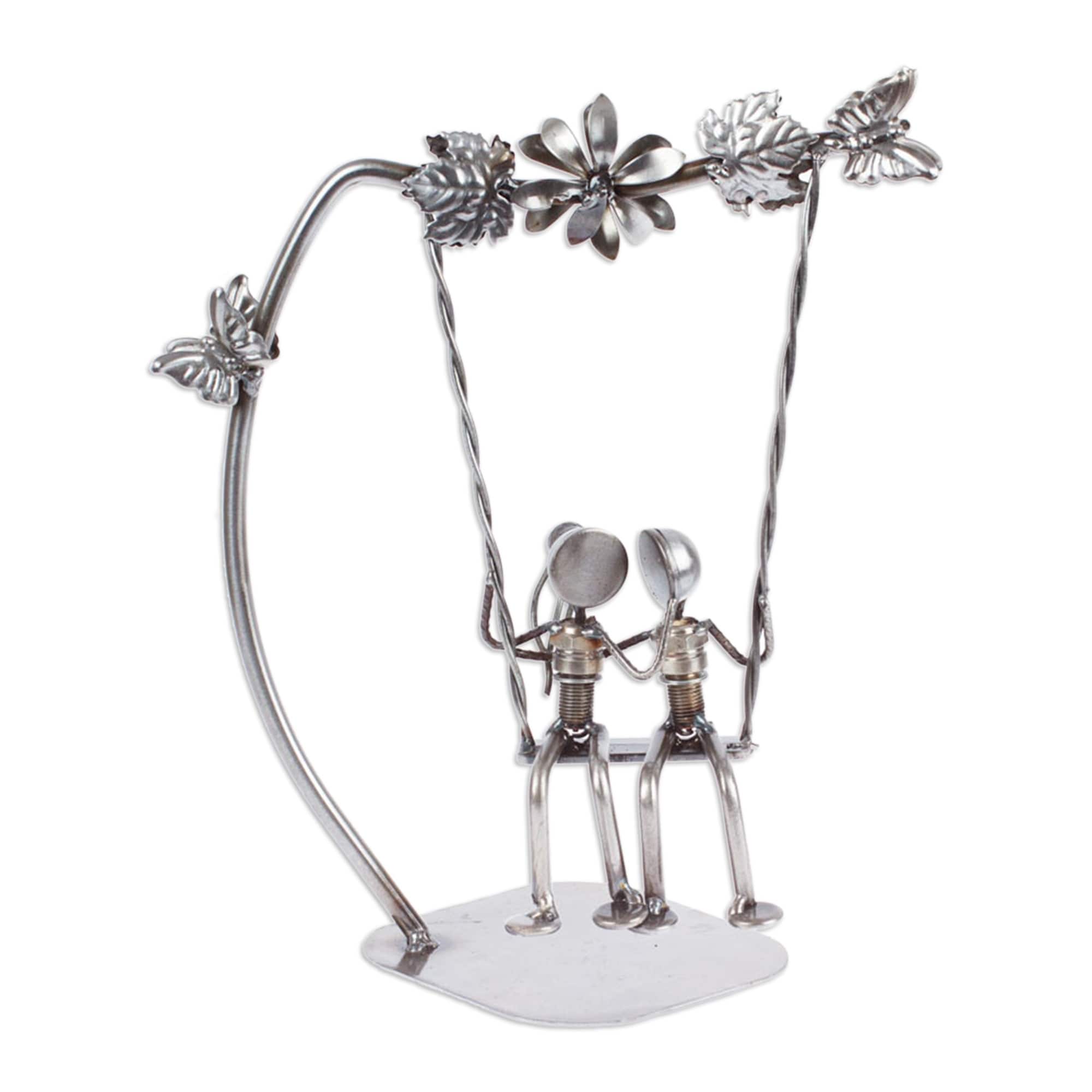 Novica Handmade Romantic Swing Auto Part Statuette