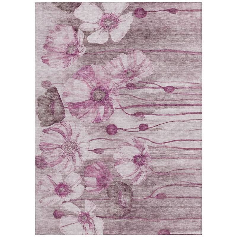 HomeRoots Floral Transitional Rectangle Outdoor Rug