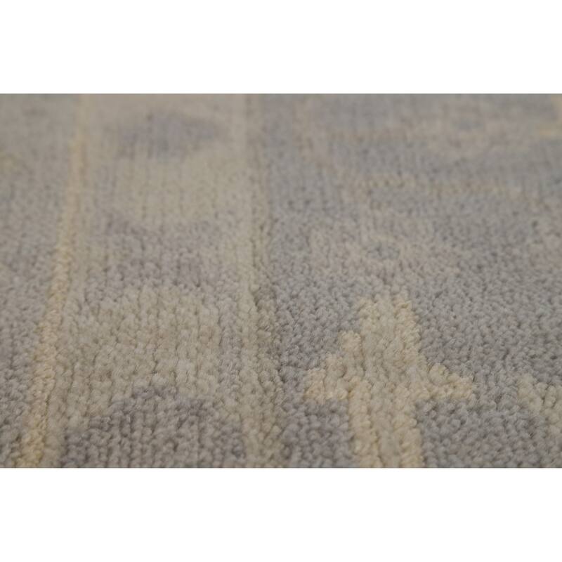 Gray Oushak Indian Area Rug Handmade Wool Carpet - 6'2" x 8'10"