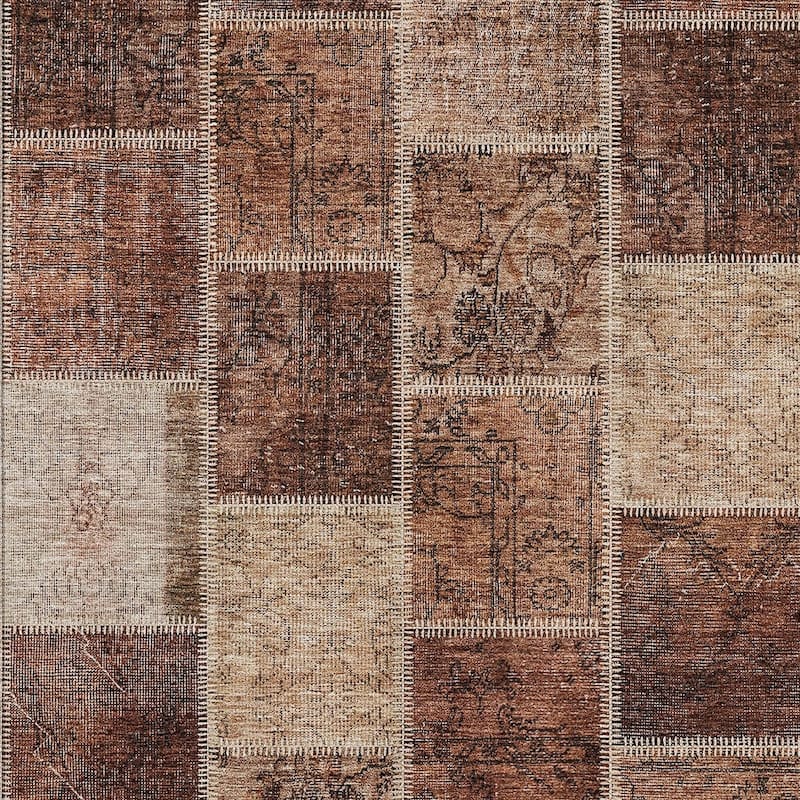 HomeRoots Patchwork Transitional Rectangle Outdoor Rug