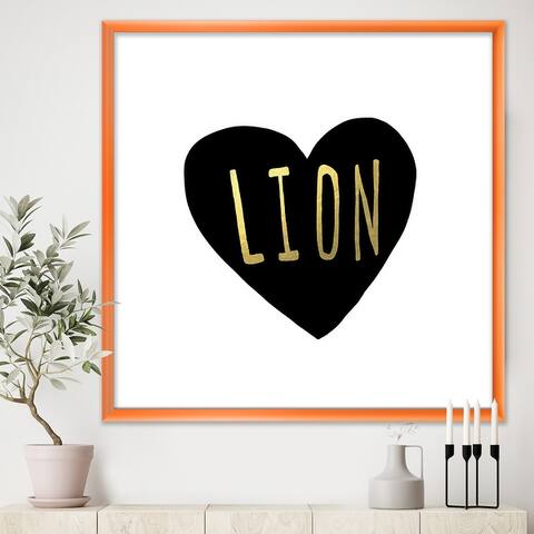 Designart 'Lion Heart' Glam Premium Framed Art Print
