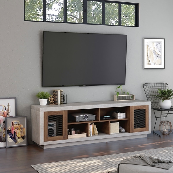 Furniture of America Leas Industrial 70-inch Cement-Like TV Stand. Opens flyout.