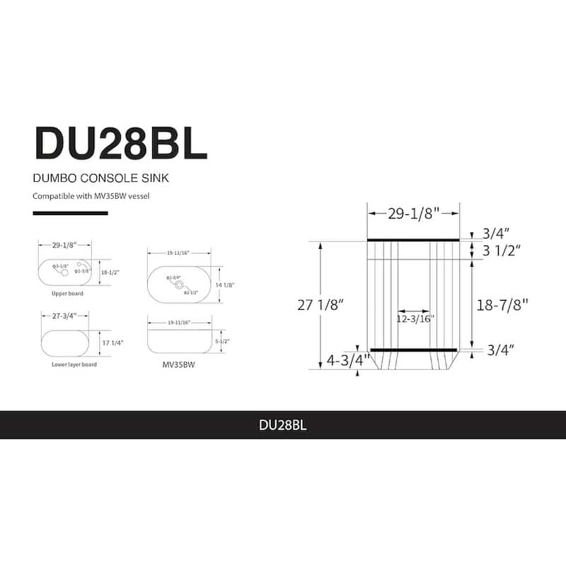 Fine Fixtures Dumbo Modern Bathroom Vanity -Black Rack with Vessel Sink