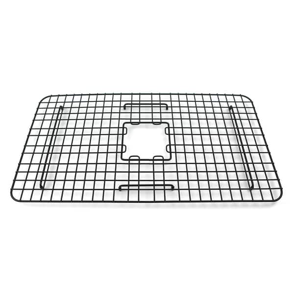 slide 2 of 5, SinkSense Wren Matte Black 27" x 15" Kitchen Sink Bottom Grid