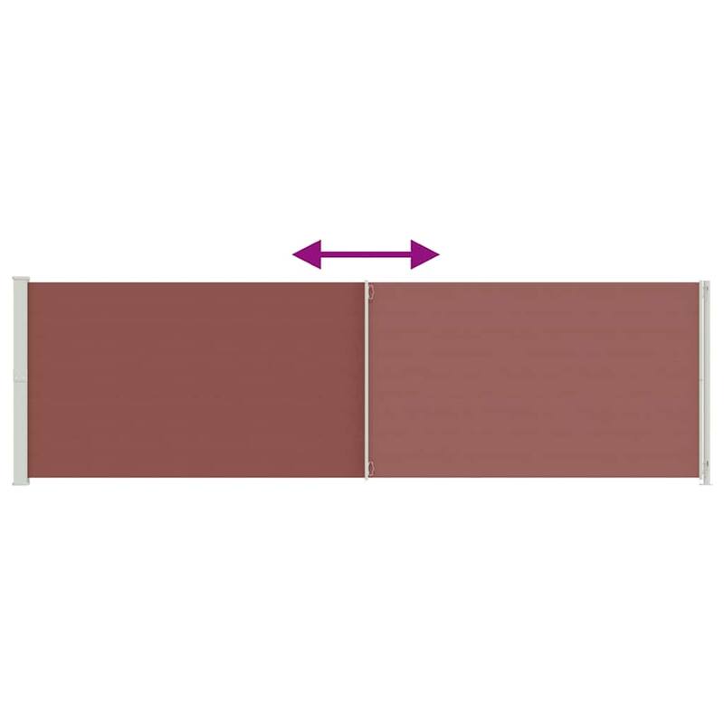 vidaXL Side Awning Brown Polyester with PU coating Large Retractable - 236.2 x 236.2 x 70.9 in