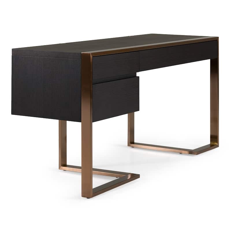 Modrest Modern Fauna Wenge and Rosegold Desk