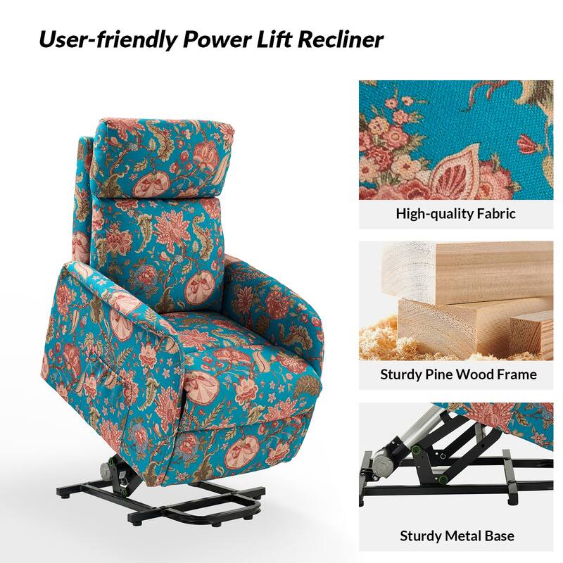 Elisa Power Remote Lift Assist Recliner Set Of 2 with Metal Base