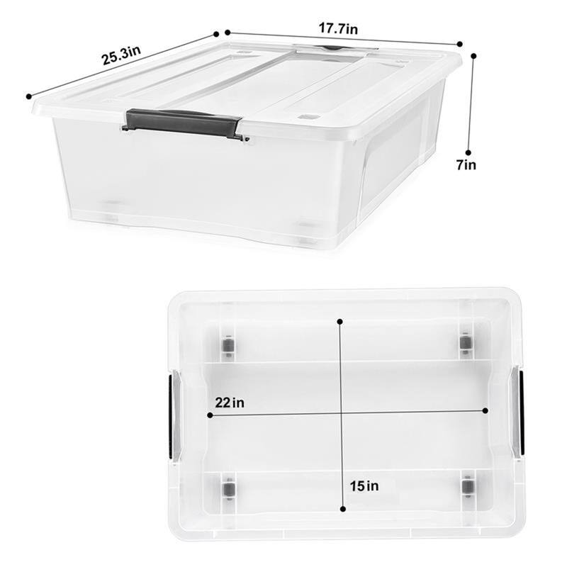 Sorbus Underbed Bins with Lids (Set of 4)
