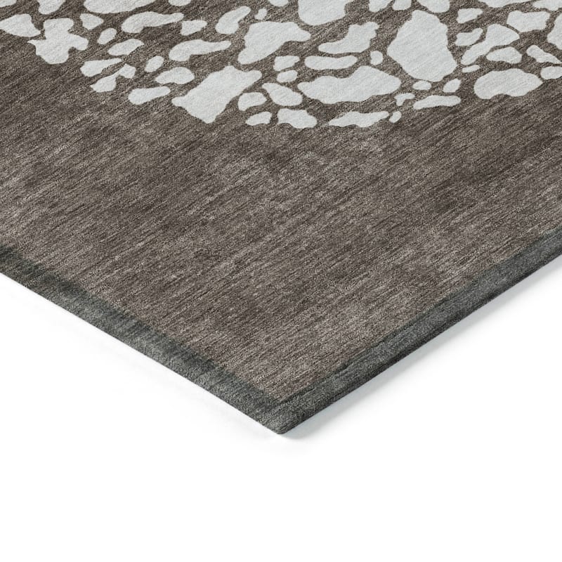 Machine Washable Indoor/ Outdoor Chantille Modern Mosaic Rug