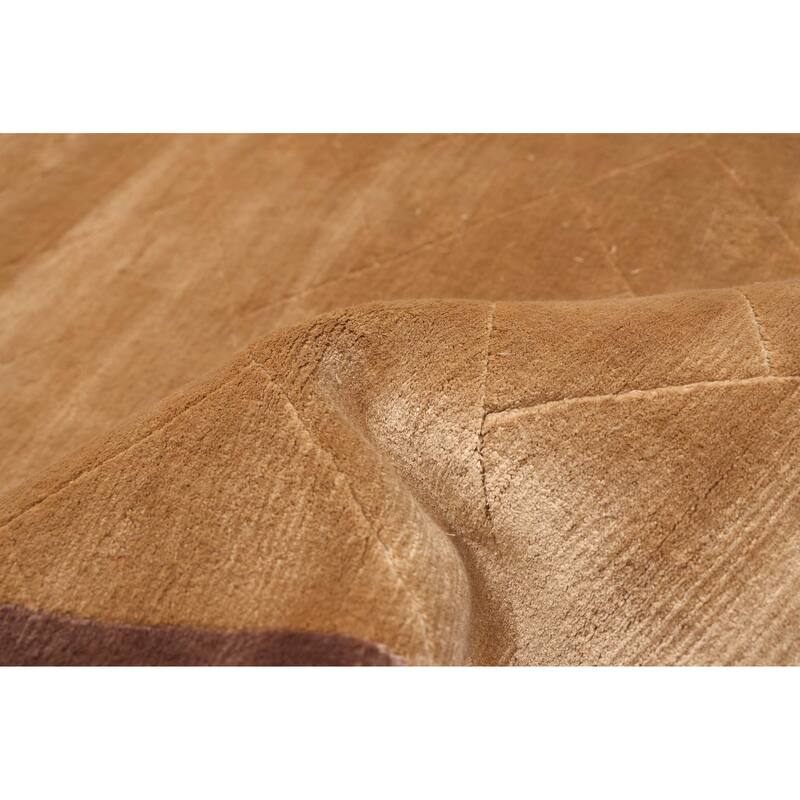 ECARPETGALLERY Hand Loomed Elysian Tan Viscose Rug - 6'7 x 9'9