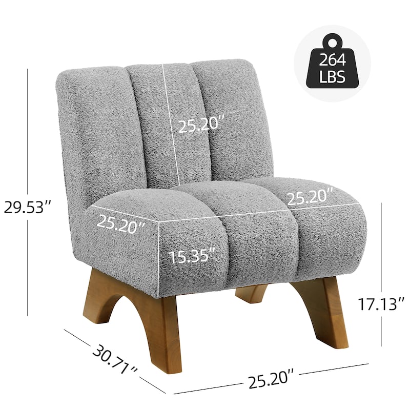 Art Leon Set of 2 Comfortable Armless Accent Chair Sectional