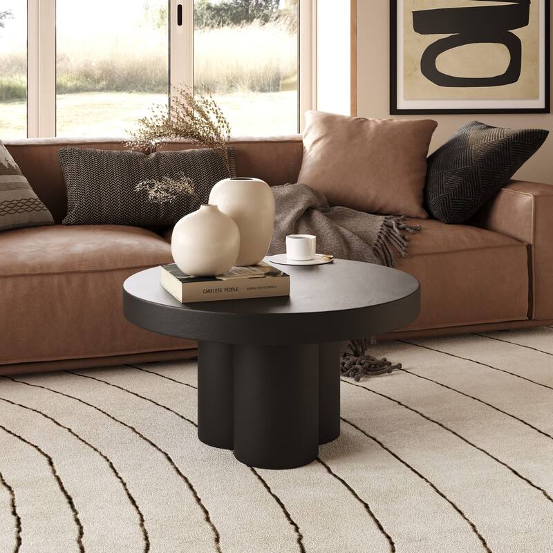 Modrest Bruni Modern Black Concrete Coffee Table
