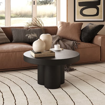 Modrest Bruni Modern Black Concrete Coffee Table