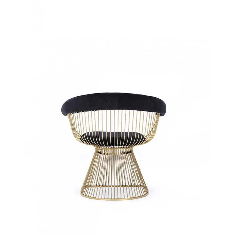 Modrest Chandler Black Velvet & Gold Dining Chair
