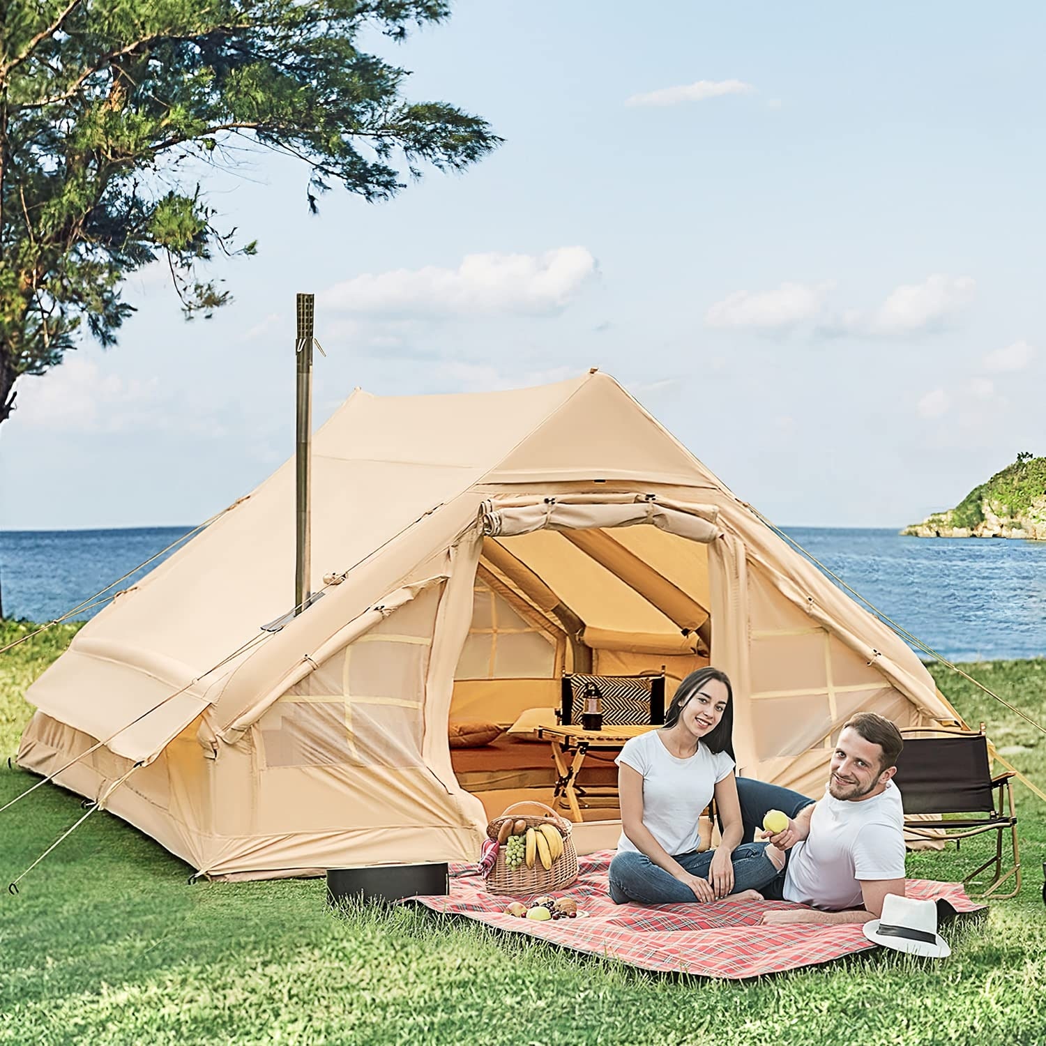 EROMMY Inflatable Waterproof Camping Cabin Tent with Pump On Sale Bed Bath Beyond 37055367