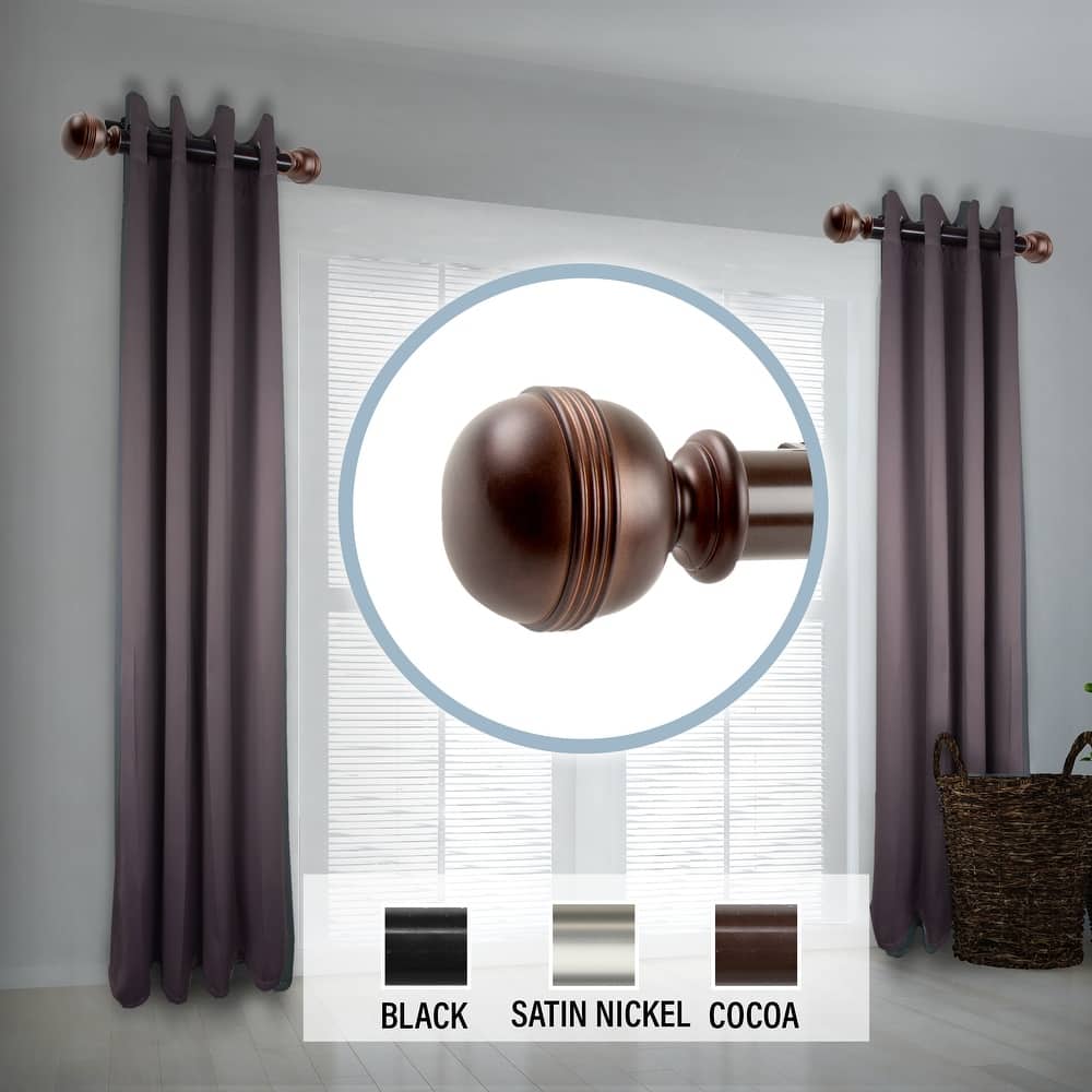 InStyleDesign Jupiter 1.5" Side Curtain Rod 12-20 inch long (Set of 2) - 12 to 20 inches