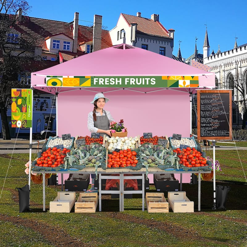 Costway 10'x10'Commercial Pop-up Canopy Tent Sidewall Folding Market