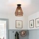 preview thumbnail 2 of 9, Dorn Bohemian Jute Rope Semi-Flush Mount - W10"x H13" - 10 in. W