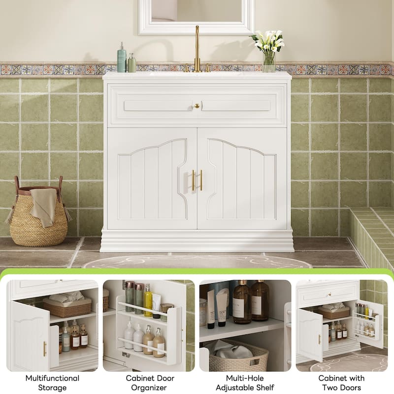 36 " Luxury Bathroom Vanity with Ceramic Sink