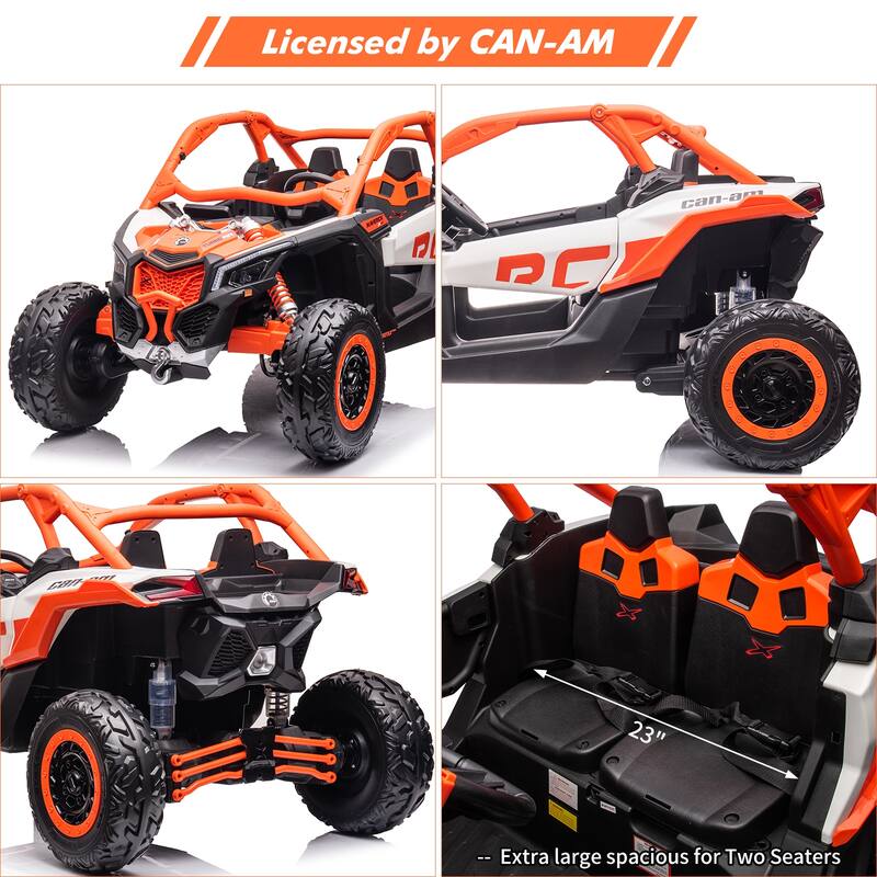 2-Seater Licensed Can-Am Electric Off-Road Ride-On UTV Car for Kids Best Gifts