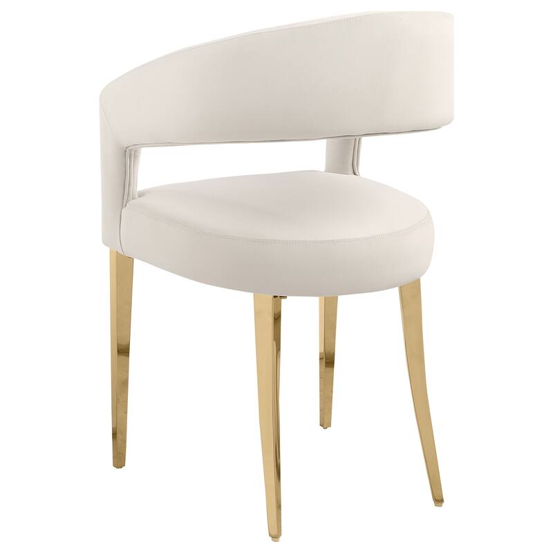 Galiano Velvet Upholstered Dining Arm Cream (Set Of 2)