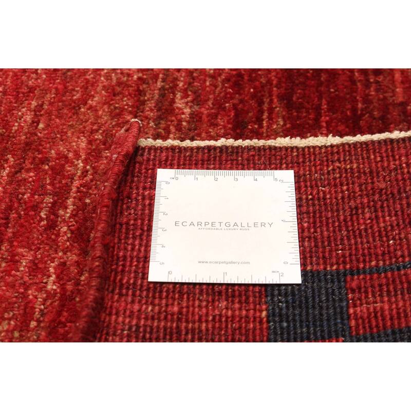 ECARPETGALLERY Hand-knotted Peshawar Ziegler Dark Red Wool Rug - 6'2 x 8'10