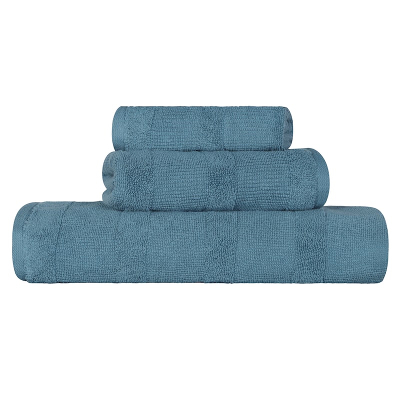Quick-Dry Ribbed 3-Piece Cotton Towel Set by Superior