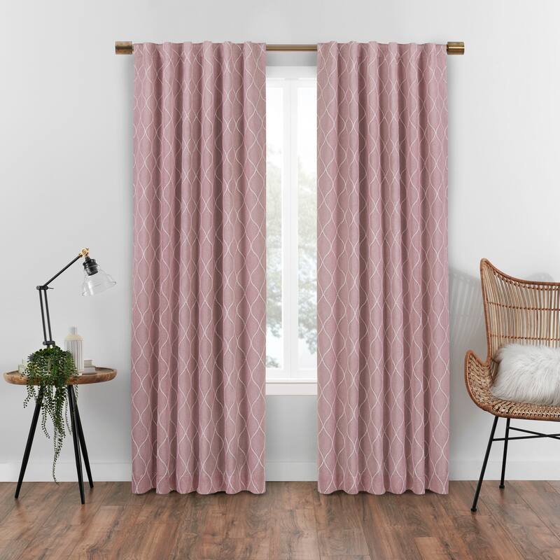 Eclipse Nora Geo Embroidery Absolute Zero Blackout Window Single Panel