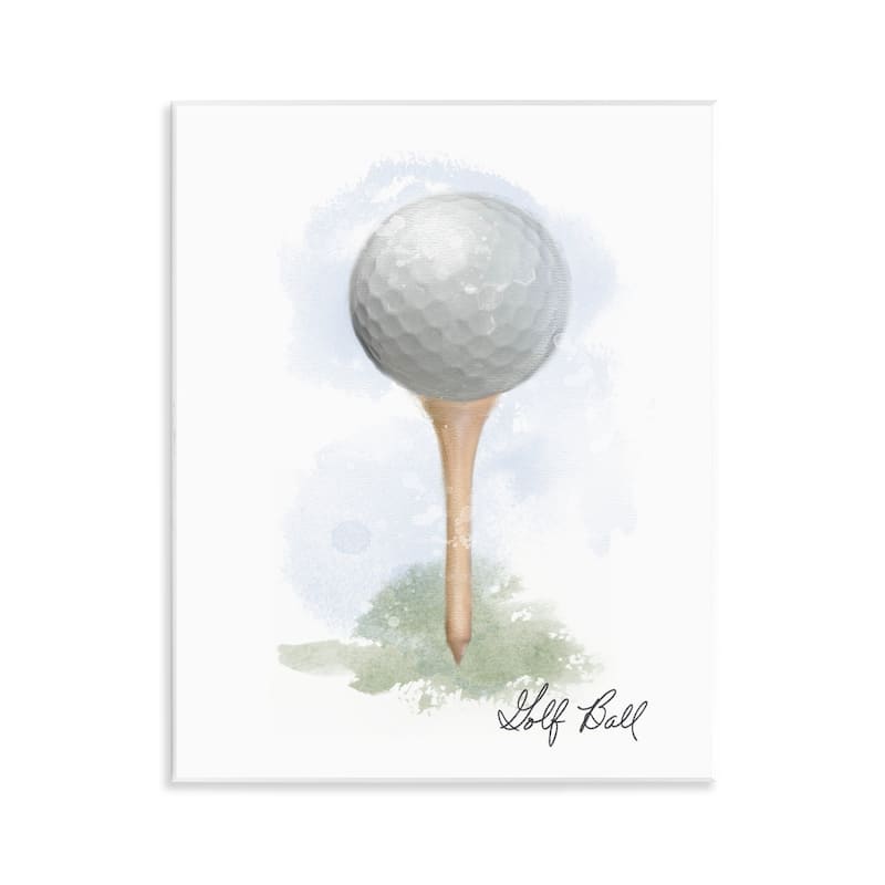 Stupell Soft Pastel Golf on Tee Wall Plaque Art Design By Matthew Piotrowicz - 11 x 14