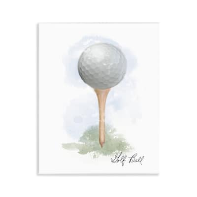 Stupell Soft Pastel Golf on Tee Wall Plaque Art Design By Matthew Piotrowicz