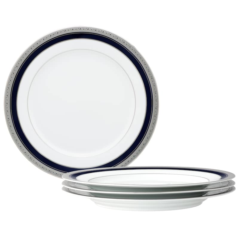 Noritake Crestwood Cobalt Platinum Set Of 4 Dinner Plates, 10-1/2"