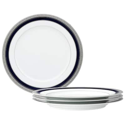 Noritake Crestwood Cobalt Platinum Set Of 4 Dinner Plates, 10-1/2"