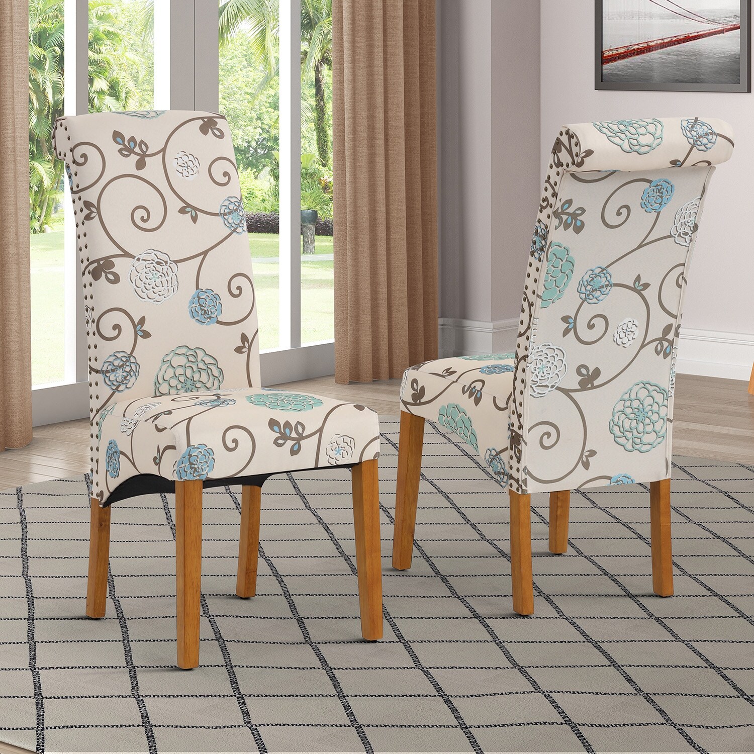 Set of 2 Cream Color Upholstered Button Tufted Back Fabric Dining Modern Arm  Chair With Padded Seat Solid Wood Legs - Bed Bath & Beyond - 29833766