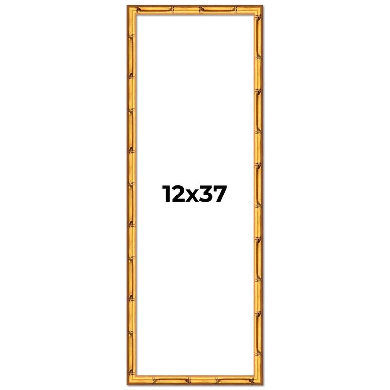 12x37 Frame Gold Bamboo Picture Frame Modern Photo Frame Includes UV Acrylic Shatter Guard Front Acid Free Foam Backing Board