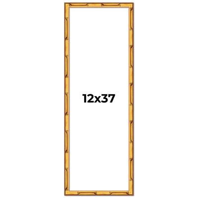 12x37 Frame Gold Bamboo Picture Frame Modern Photo Frame Includes UV Acrylic Shatter Guard Front Acid Free Foam Backing Board