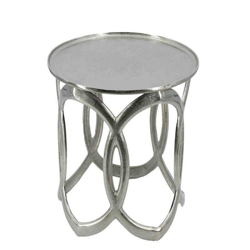 Round Aluminum Nesting Side Tables - 19.75" - Silver - Set of 2