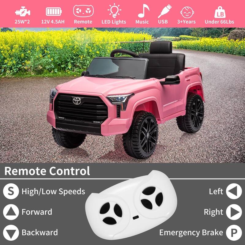 12V Licensed Toyota Ride on Car with Remote Control