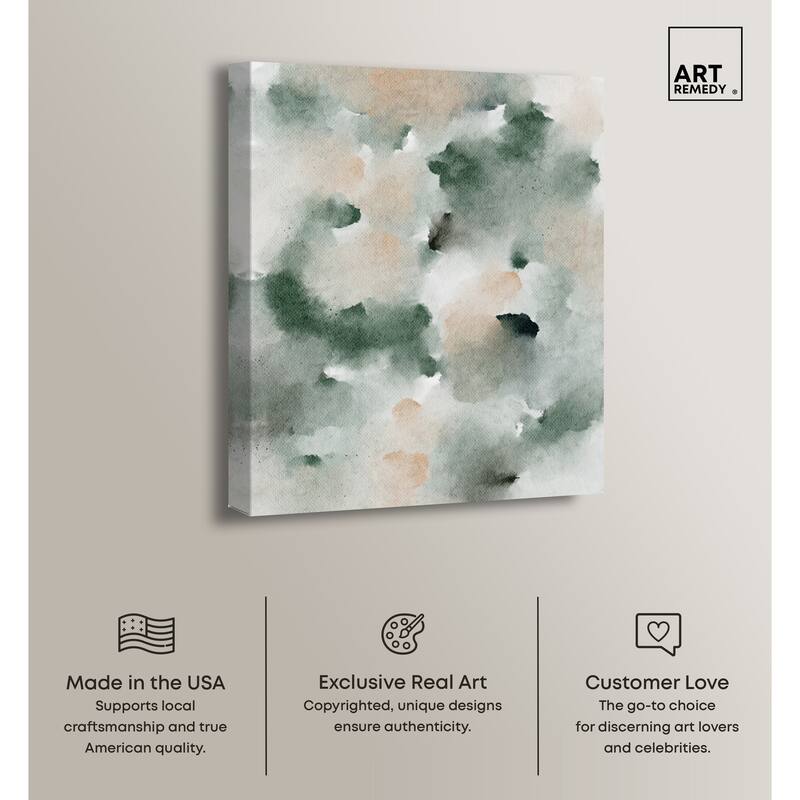 Art Remedy Smoky And Blush Shadows Gallery Wrapped Watercolor Boho Abstracts