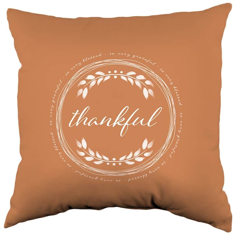 So Very Grateful Double Sided Pillow - Rust