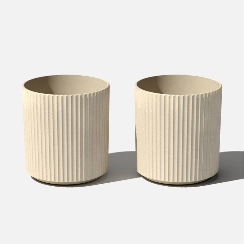 Veradek Demi Series Demi Round Planter - 16 inch - 2 Pack - Sand