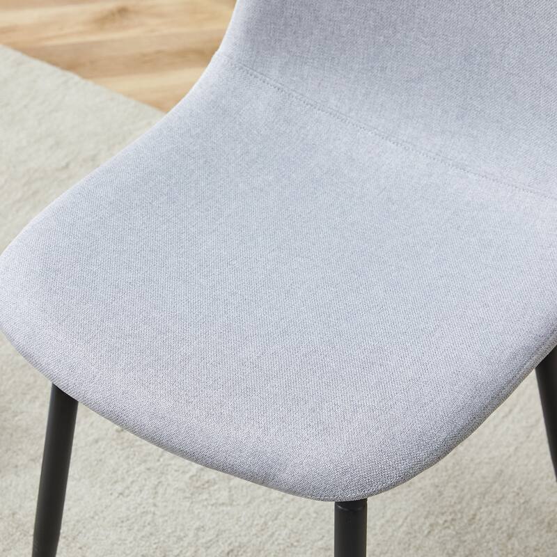 Roomfitters Linen Cotton Dining Chairs with Integrated Backrest and Seat, Set of 4 for Modern Homes
